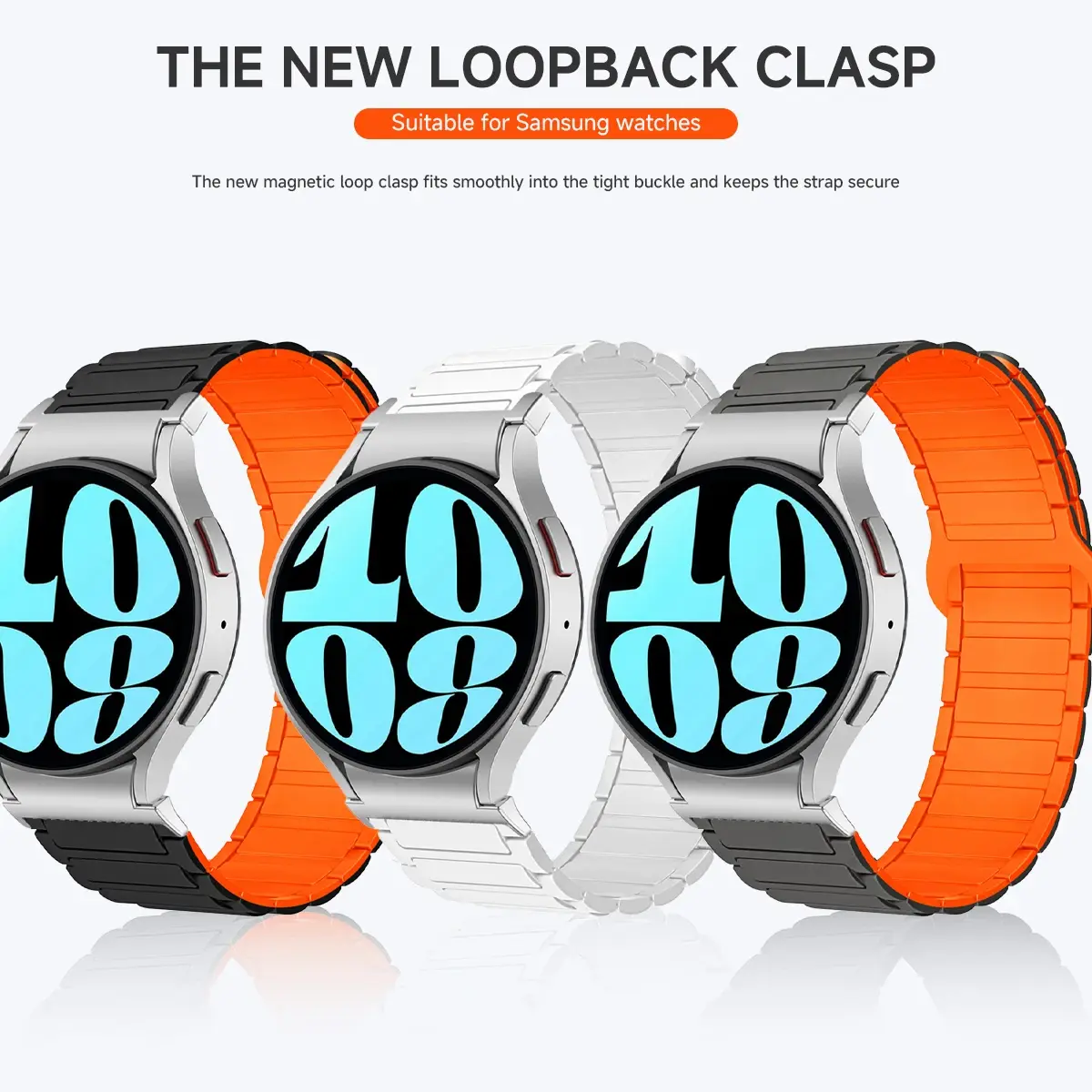 Magnetic Loop Strap For Samsung Galaxy Watch 7 6 5 4 40MM 44MM/4 6 Classic 46 43mm 47mm/5 Pro 45mm Band Silicone 20mm Watch band