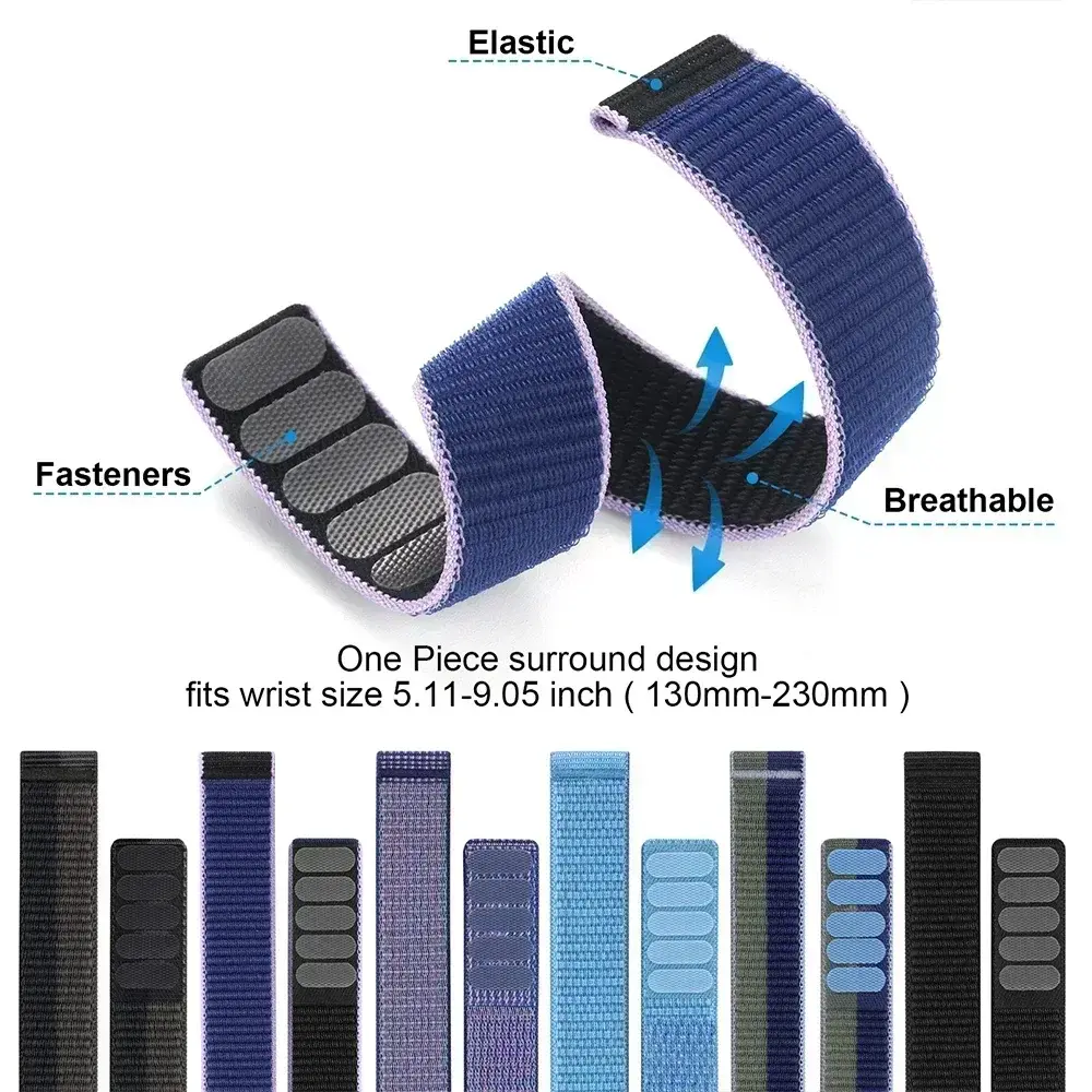 26mm 22mm Hook Loop Nylon Strap For Garmin Fenix 7 7X Pro 6/Epix Pro Gen 2 47mm 51mm/Enduro/TACTIX/Forerunner 965 955 Watch Band