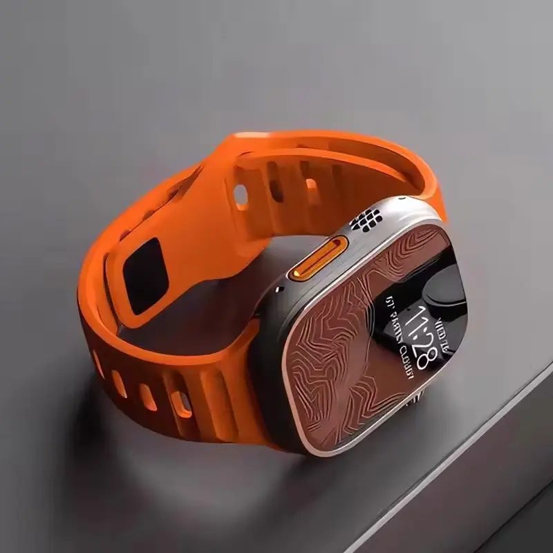 Soft Silicone Strap For Apple Watch Band Ultra 2 49mm 46mm 45mm 44mm 41mm 38mm sport Watchband for iwatch 5 6 7 8 9 10 bracelet