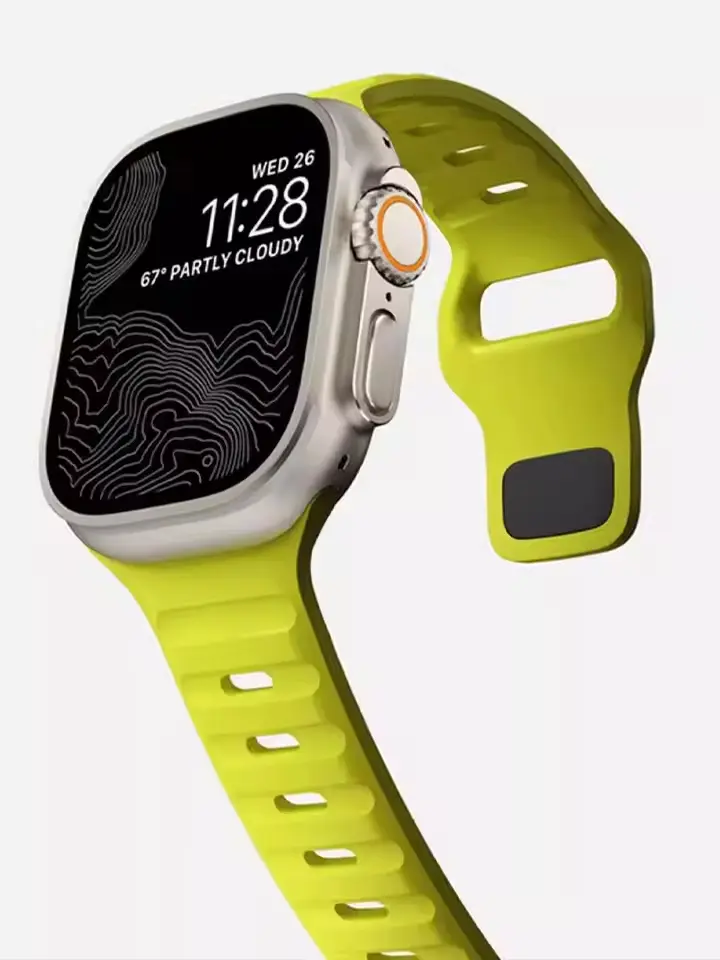 Soft Silicone Strap For Apple Watch Band Ultra 2 49mm 46mm 45mm 44mm 41mm 38mm sport Watchband for iwatch 5 6 7 8 9 10 bracelet