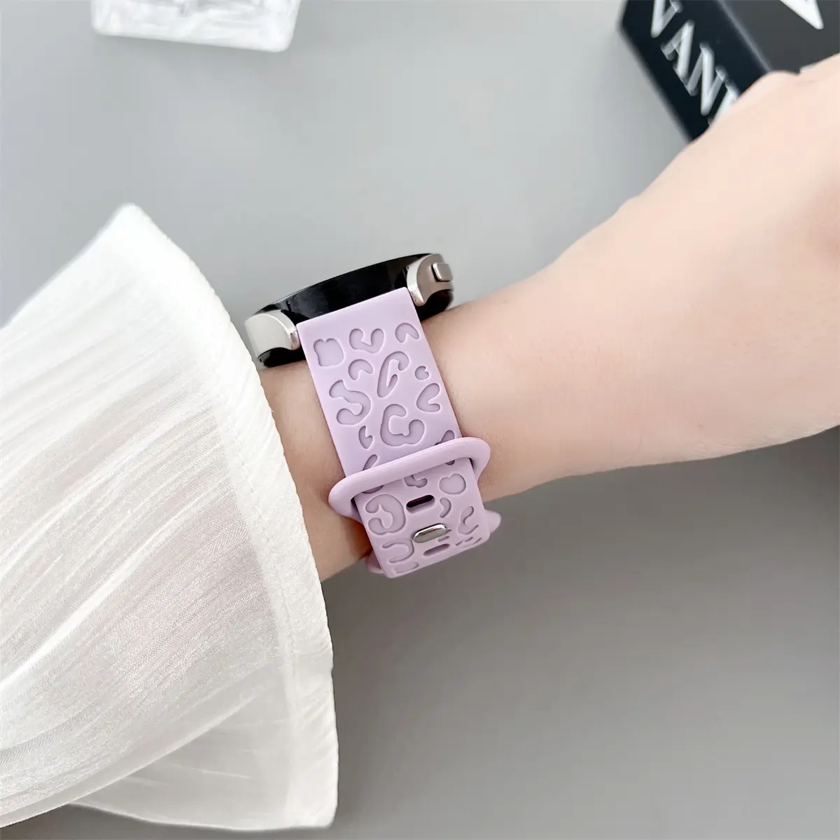 Engraved Strap For Samsung Galaxy Watch 6/4/classic/5/pro/3/Active 2 Leopard silicone Bracelet Huawei gt 2 2e 20mm watch band