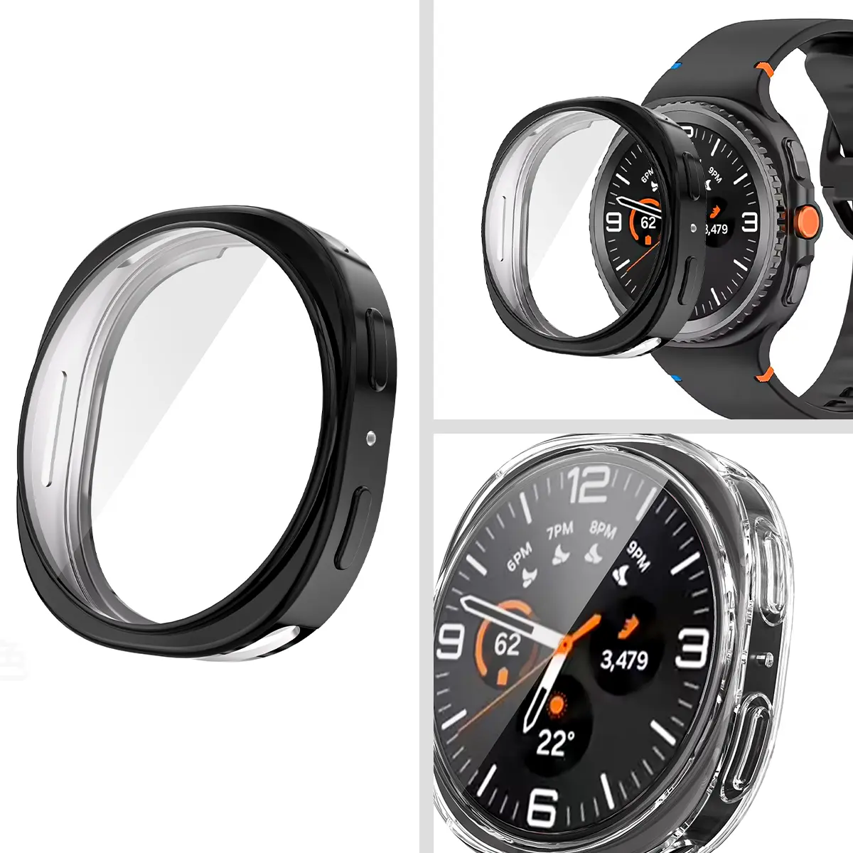 Screen Protector Case For Samsung Galaxy watch 8 40mm / 44mm Soft TPU Face Cover All-Around Protective Bumper Accessories