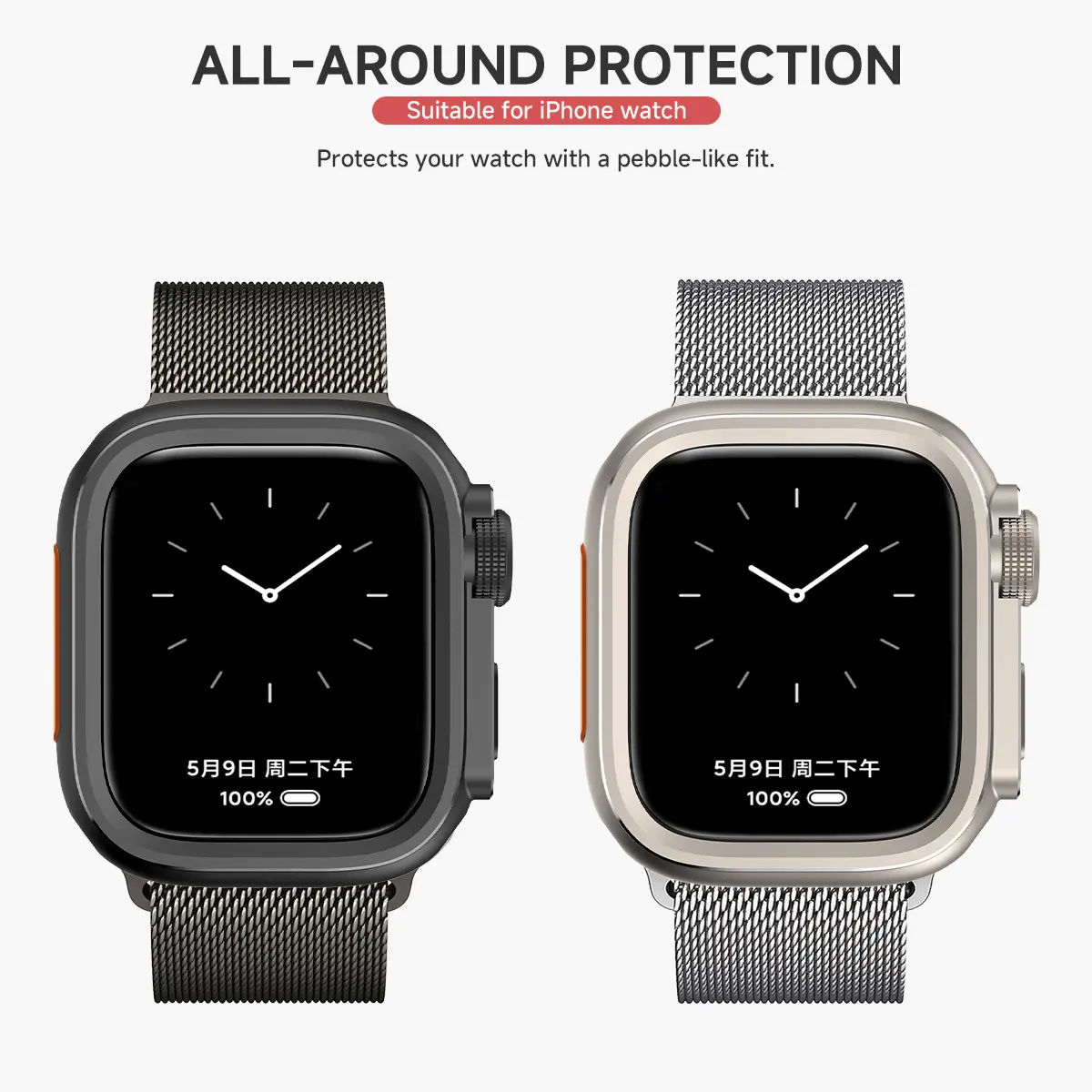 Metal Bumper Case For Apple Watch10 46mm Protector Frame Cover For iWatch Series 10 9 8 7 6 5 SE Change To Ultra 2 49mm Titanium