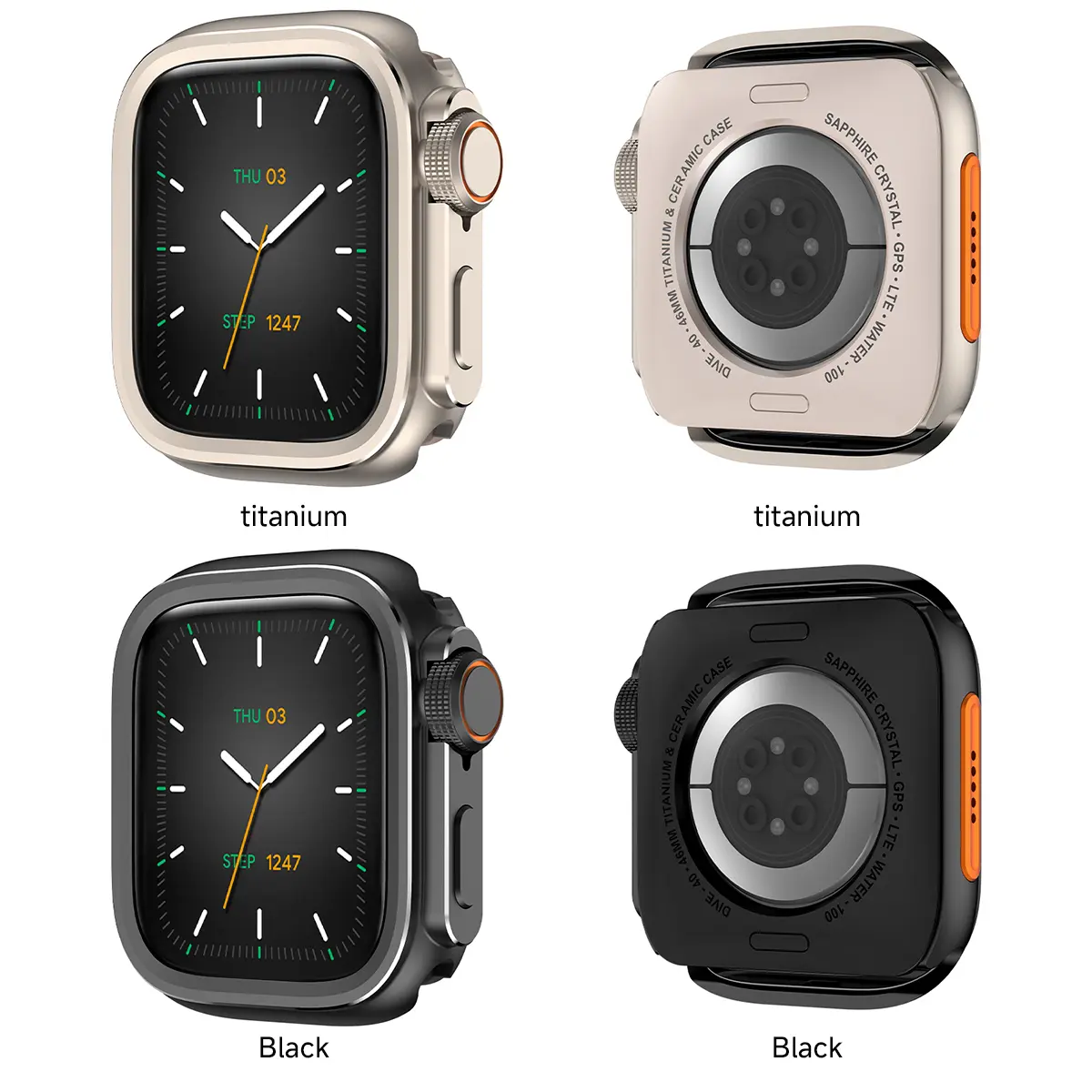 Metal Bumper Case For Apple Watch10 46mm Protector Frame Cover For iWatch Series 10 9 8 7 6 5 SE Change To Ultra 2 49mm Titanium
