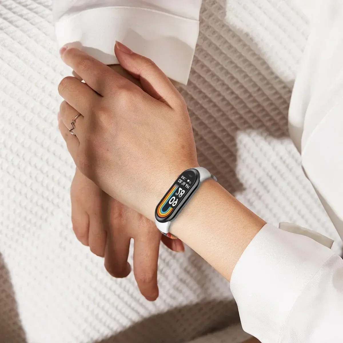 Braided Solo Loop for Xiaomi Mi Band 8 9 Strap Replacement accessories Elastic Nylon Watchbands bracelet for Miband 9 8 NFC
