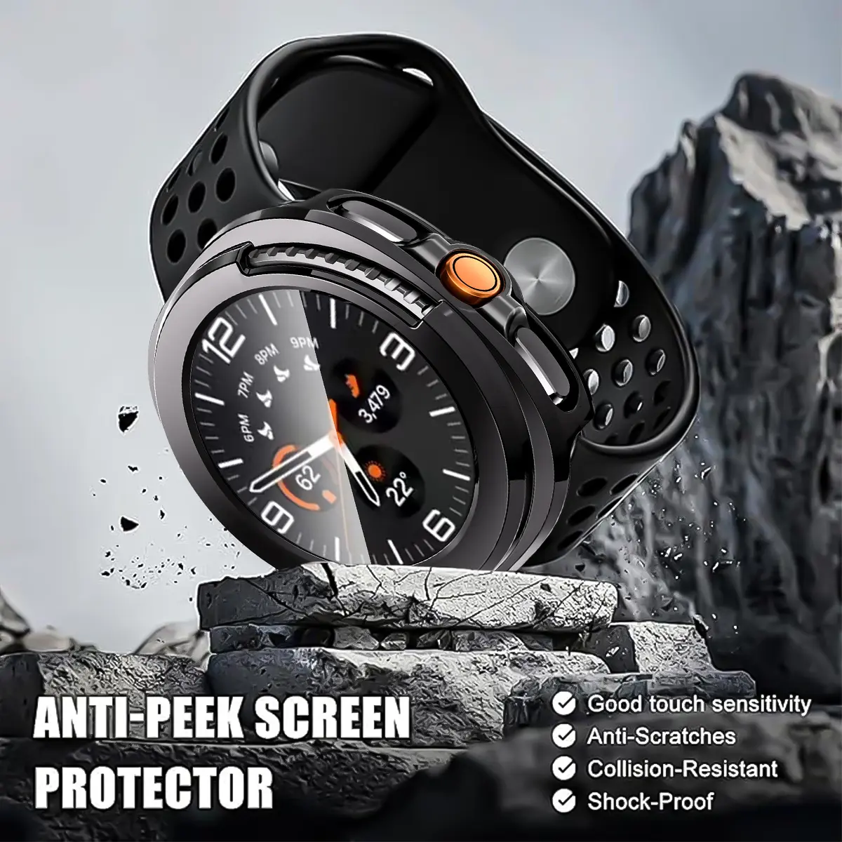 Bumper Case for Samsung Galaxy Watch 8 Classic 46mm,[No Screen Protector]Slim Shockproof Cover for Samsung Watch 8 Classic