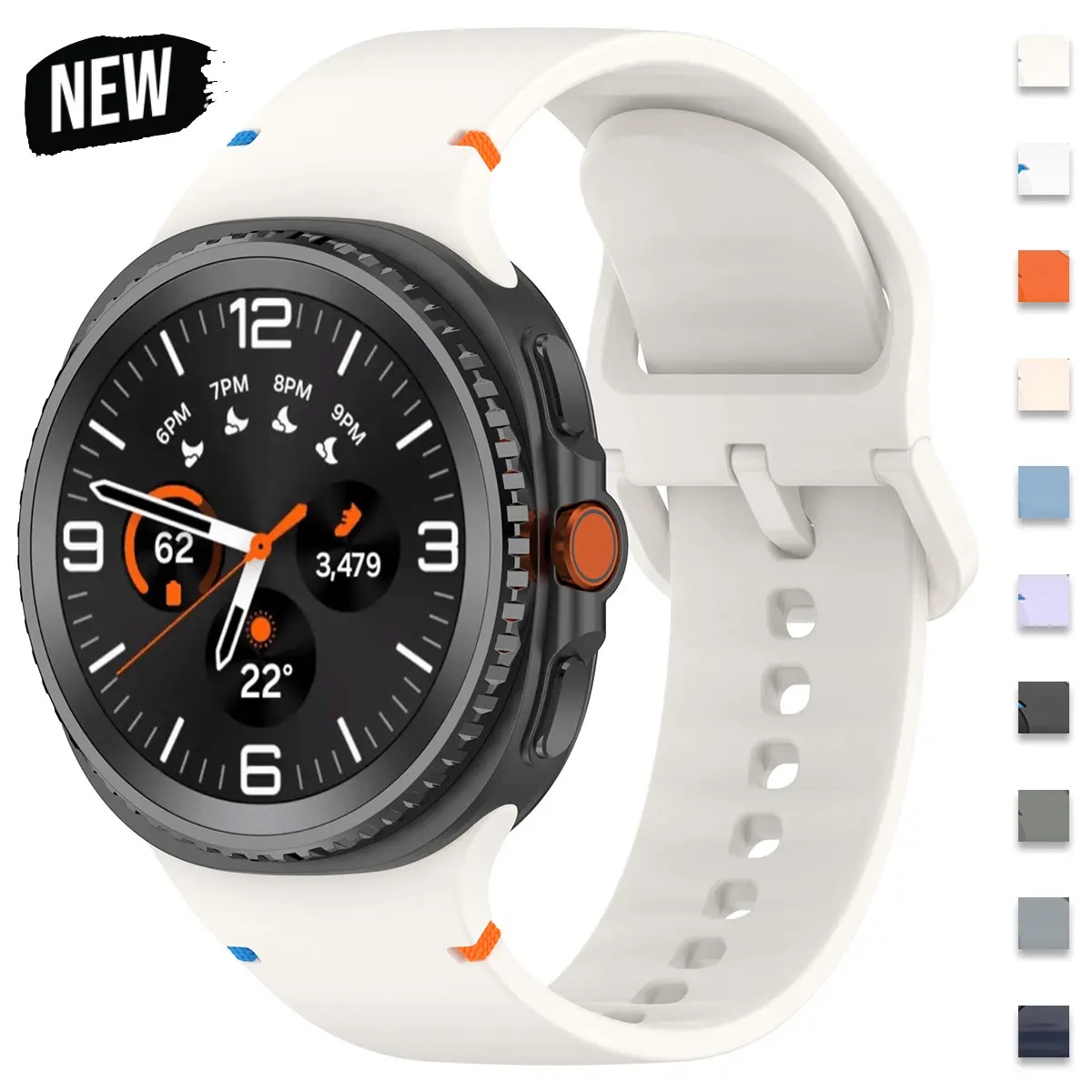 Silicone Strap For Samsung Galaxy Watch 840mm 44mm/ 8 Classic / Ultra 2 Watchband Adjustable Soft TPU Wristband Belt Accessories