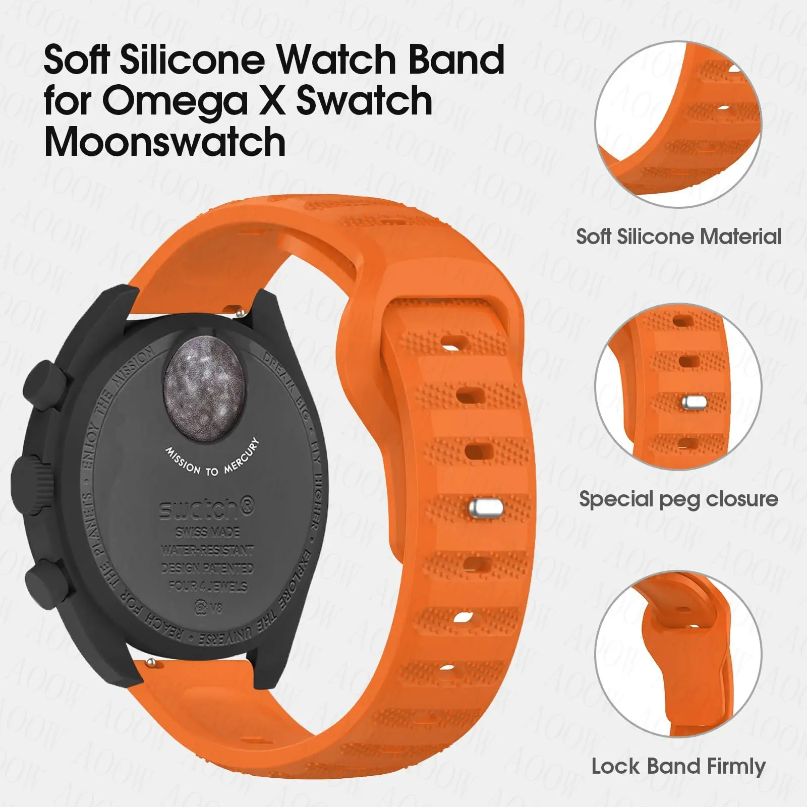 20mm Silicone Sport Strap for Omega X Swatch Joint MoonSwatch Planet Band Quick Release Bracelet for Samsung Galaxy Watch 5 4