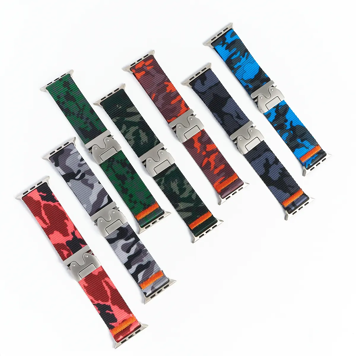 Nylon Loop camouflage Band for Apple Watch Band Series10 49mm 46 45 44 42 38 40 41 Parachute Style Buckle Iwatch Ultra2 9 8 7 6