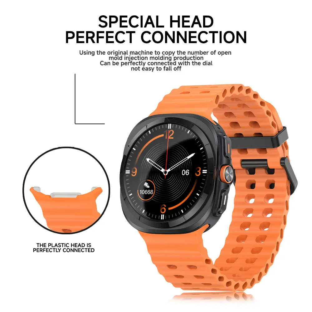 Band For Samsung Galaxy Watch 7 ultra Strap 47mm Accessories Sport silicone Bracelet correa for Galaxy Watch ultra Strap 47mm