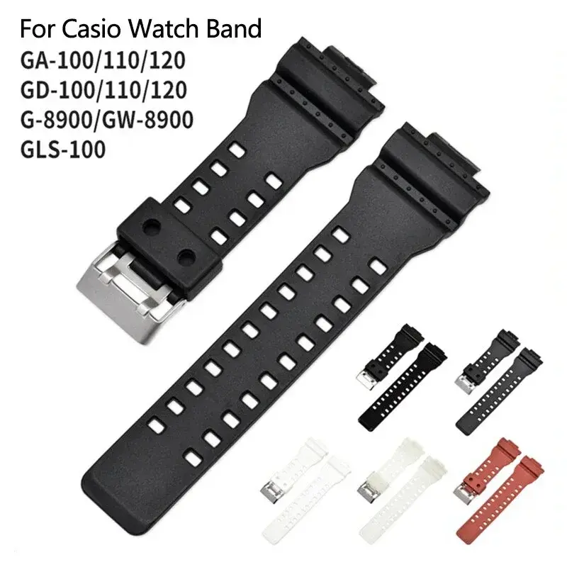 16mm Silicone Rubber Watch Band Strap Replacement Black Waterproof Watchbands Accessories