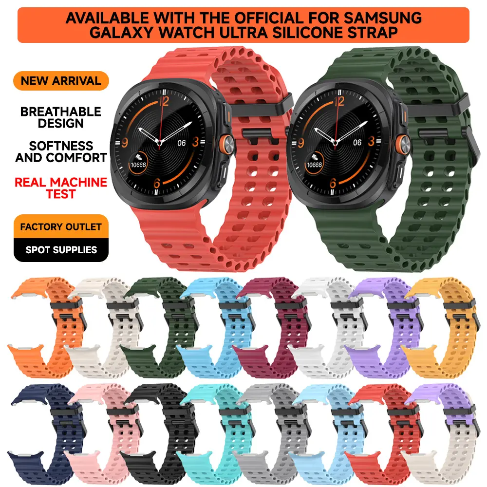 Band For Samsung Galaxy Watch 7 ultra Strap 47mm Accessories Sport silicone Bracelet correa for Galaxy Watch ultra Strap 47mm