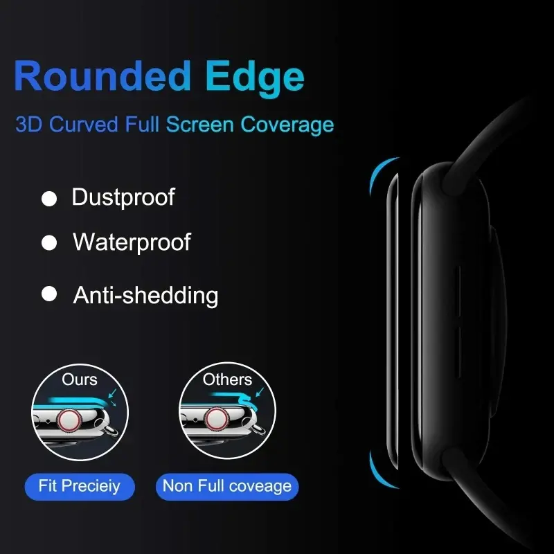 3PCS Ceramic Film For Apple Watch Ultra 8 7 49mm 45mm 41mm Screen Protector For Apple Watch 6 5 4 SE 44mm 40mm 3 2 9 42mm 38mm