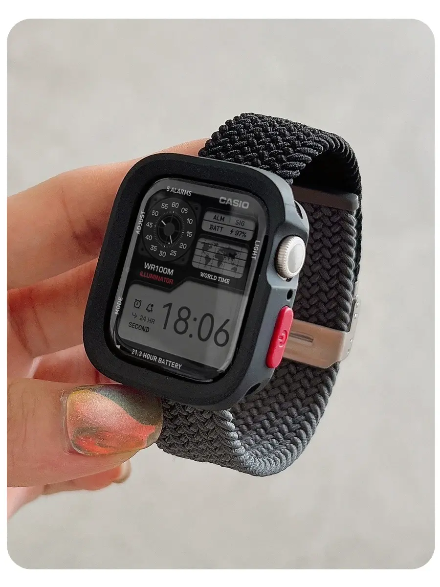 Candy Silicone Case+Strap For Apple Watch Series 9 8 7 45 41mm Band SE 6 5 4 44 40mm Nylon correa Strap iwatch Ultra 2 49mm Belt