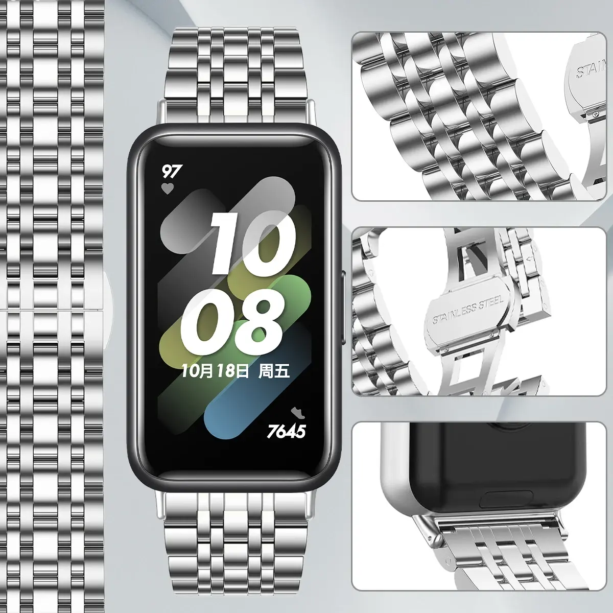 Stainless Steel Strap for Samsung Galaxy Fit 3 SmartWatch Accessories for fit 3 Metal Bracelet for Fit3 Watchband