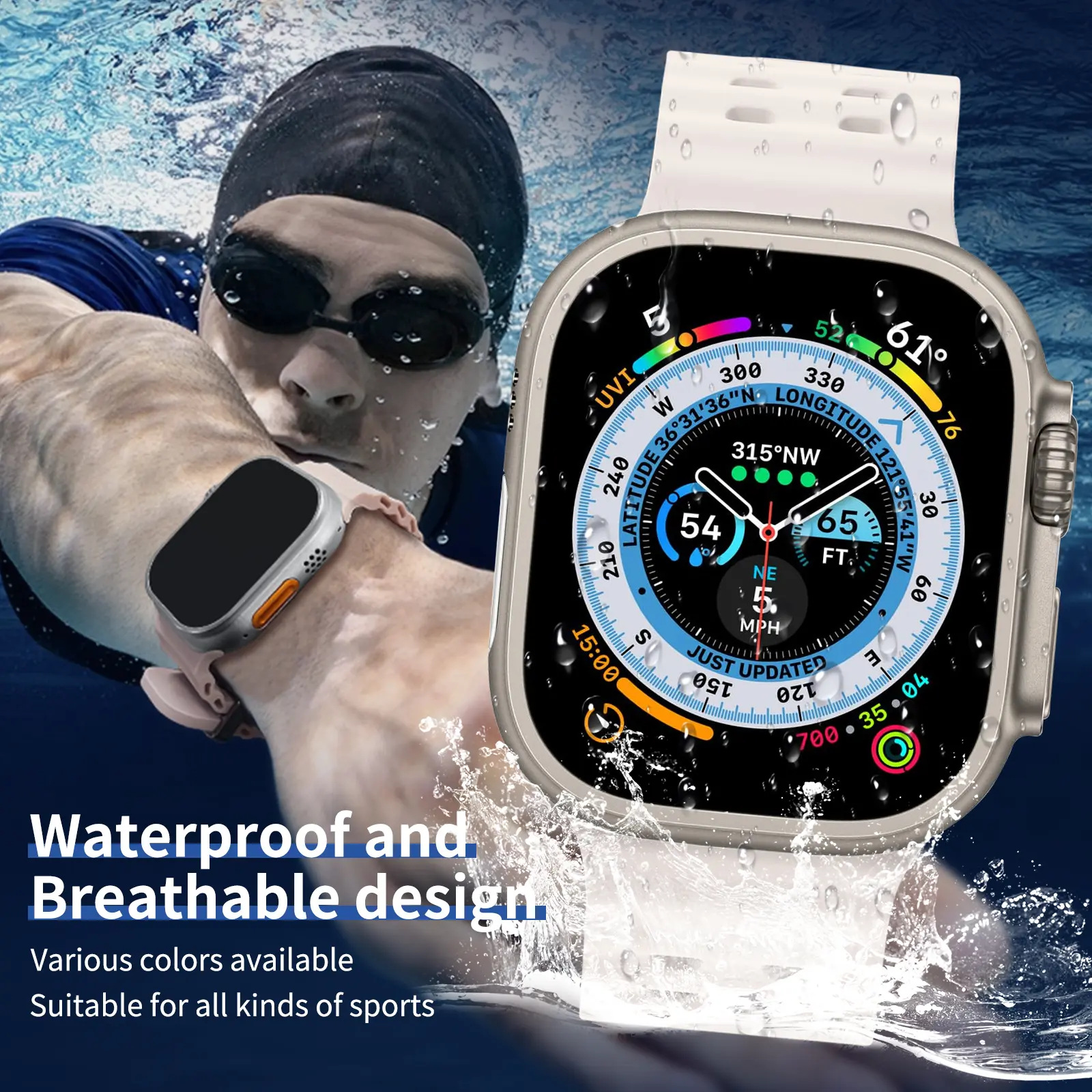Sports Silicone Watch Strap For Apple Watch Ultra 2 49mm 46mm 45mm 44mm Watchband For iWatch Series 10 9 8 7 se Band Bracelet ﻿