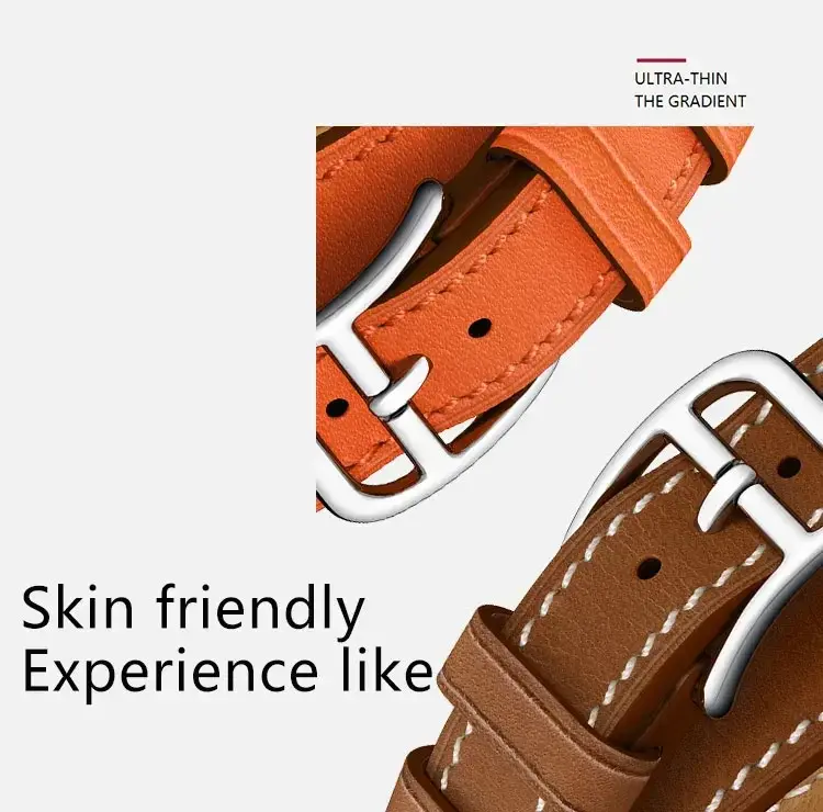 Double Tour leather Strap For Apple Watch Ultra band 49mm 45mm 42mm 44mm Iwatch Series 7 6 Se 5 4 38mm 40mm Fashion Correa 41mm