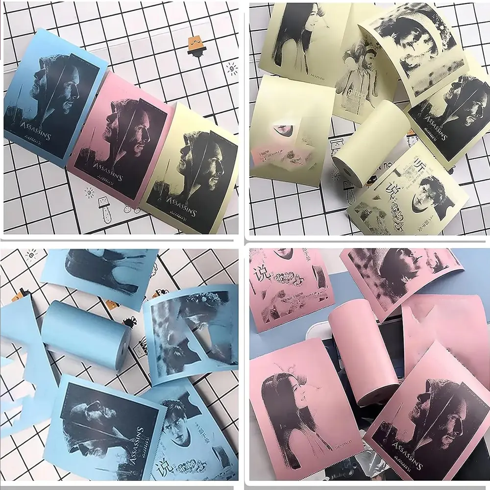 HD Mini Portable Printer Thermal Paper Universal 57mm Self-adhesive Paper Label Sticker For Phone Printing Picture Photo 2024