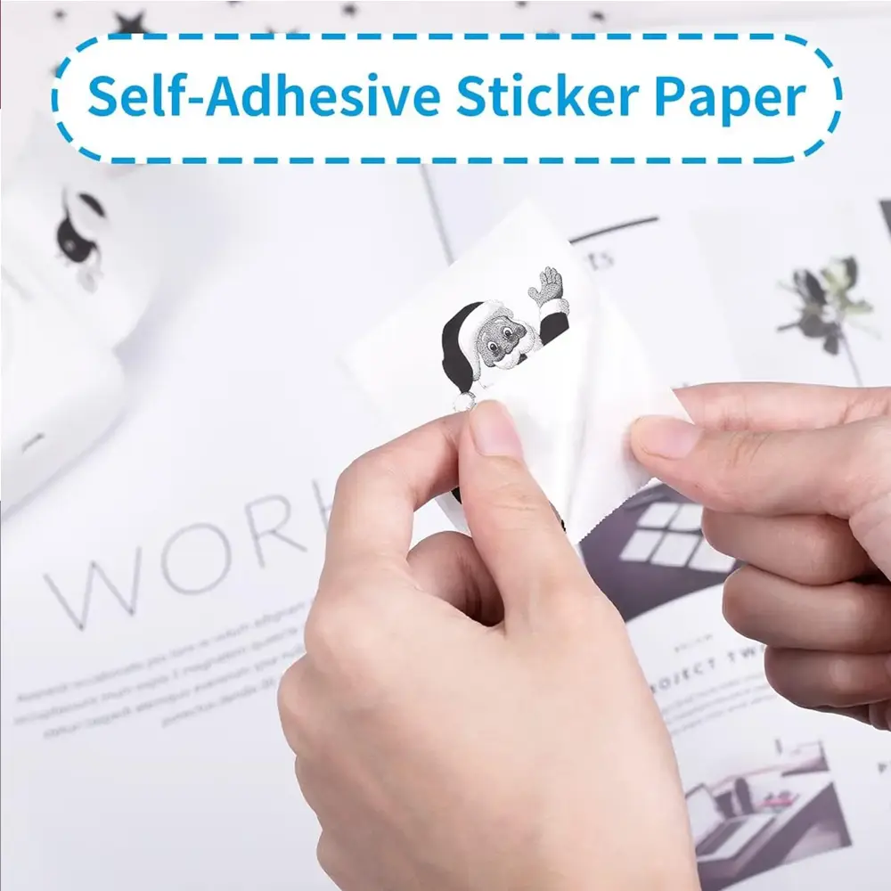 HD Mini Portable Printer Thermal Paper Universal 57mm Self-adhesive Paper Label Sticker For Phone Printing Picture Photo 2024