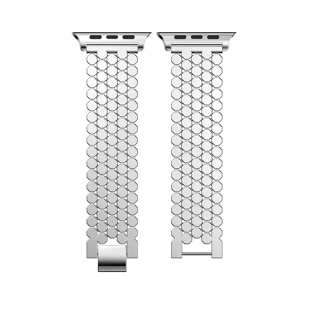 Stainless Steel Strap For Apple Watch Band 45mm 44mm 41 40mm Luxury Bracelet Metal Chain Wristband For iWatch Series 1-9 38 42mm
