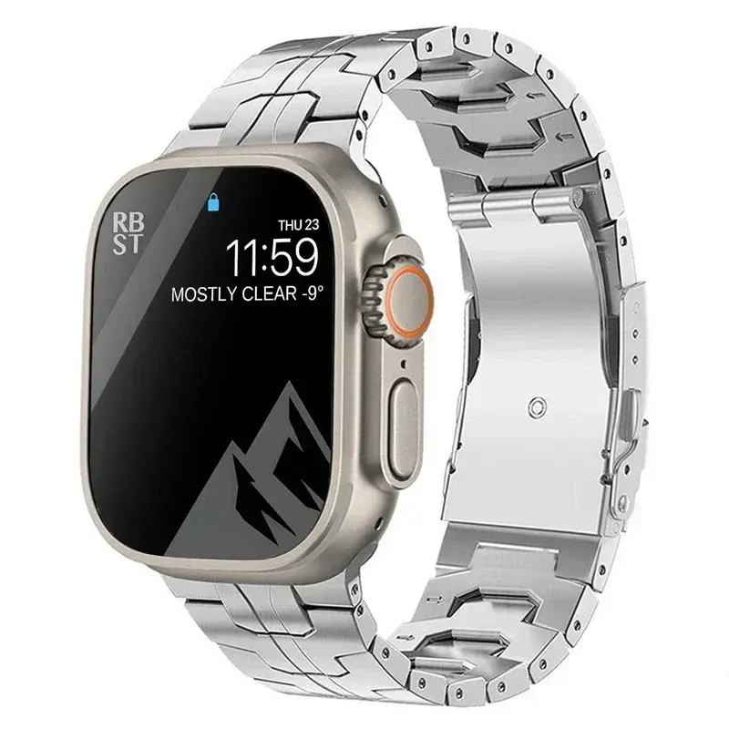 Titanium Strap for Apple Watch Ultra2 49mm 45mm 44mm 38mm 41mm 42mm Band Luxury Men's Style Bracelet for IWatch SE 9 8 7 6 5 4 3