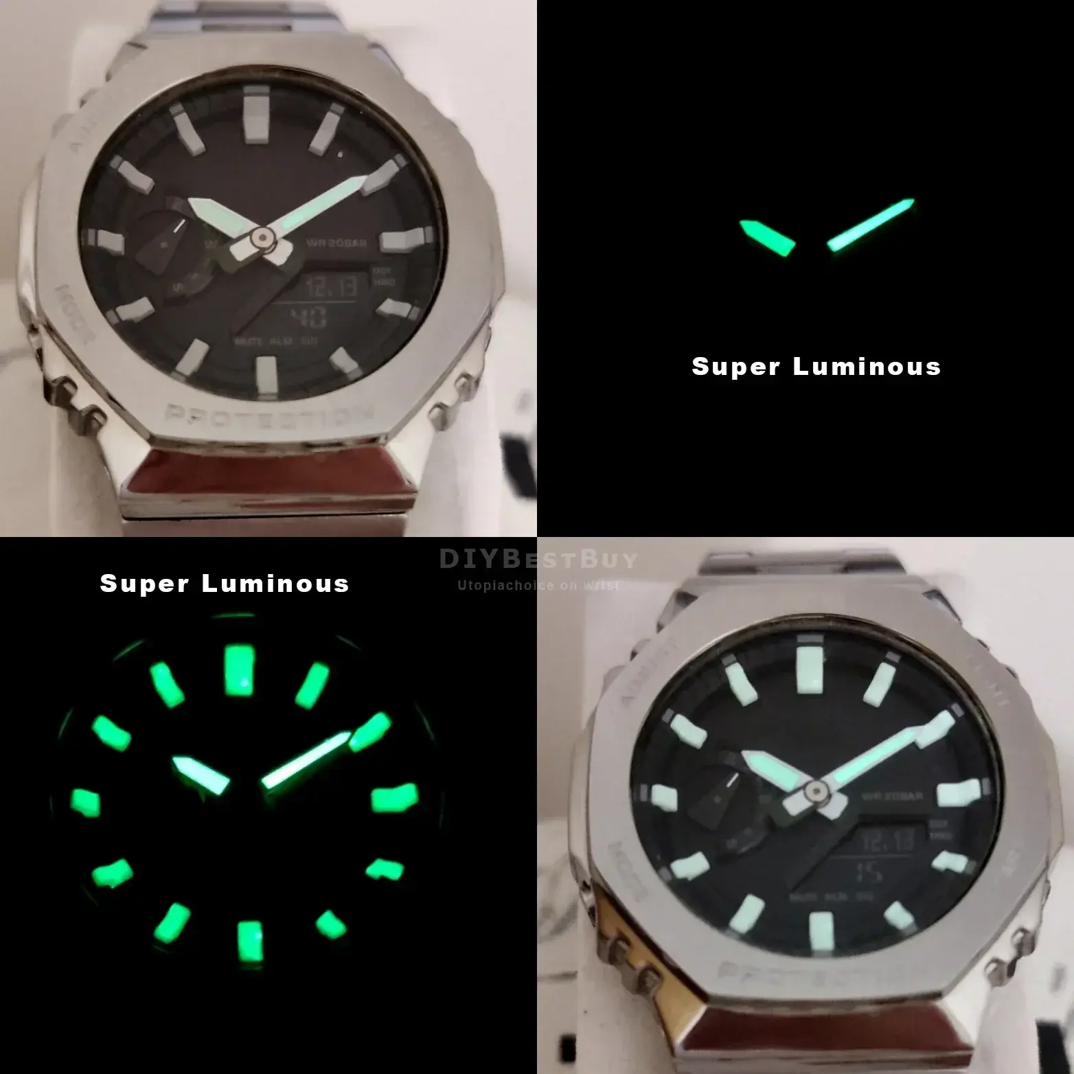 Casioak Luminous Hour Marker For GA2100 GA2110 Dial Ring DIY Watch Scale Ring Index Modification Watch Dial Pointer Accessories