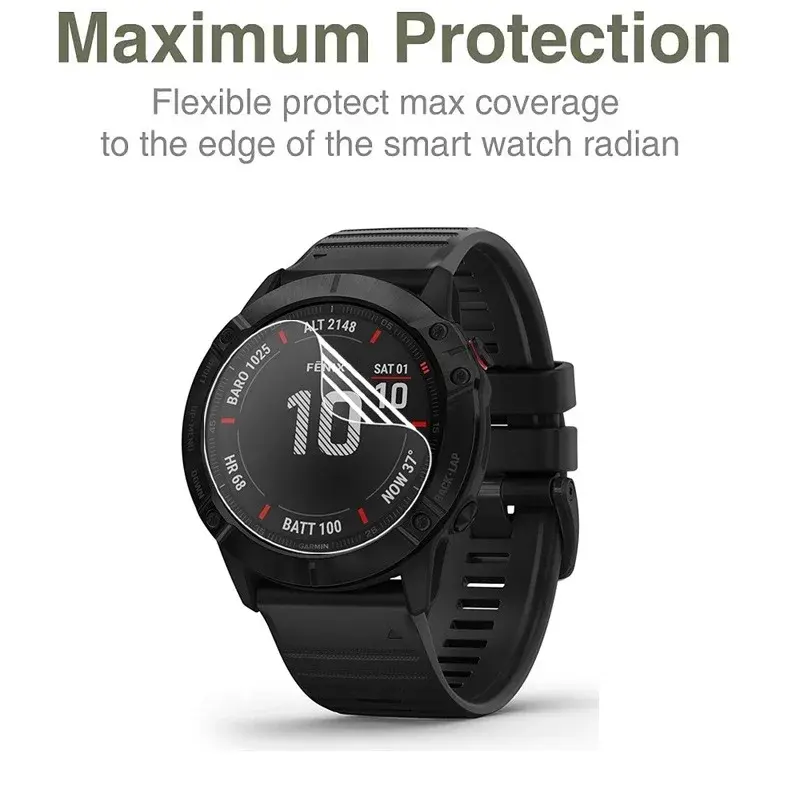 Protective Hydrogel Film on Garmin Fenix 7X 7S 7 6X 6S 6Pro Fenix 5X 5S 5Plus Screen Protector Foil Guard Watch Screen Protector