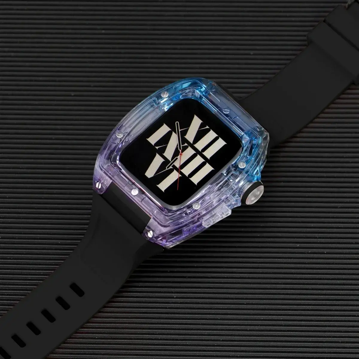Transparent Glacier Case Modification Kit for Apple Watch Ultra 2 49mm 45mm 44mm Silicone Strap for Iwatch Series 9 8 7 6 SE 5 4