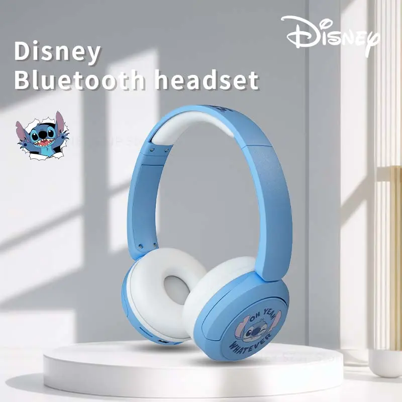 Disney Stitch Cute Kids Headphones HIFI Stereo Sound Foldable Earphones X6 Wireless Bluetooth Headsets Anime Cartoon Kids Gifts