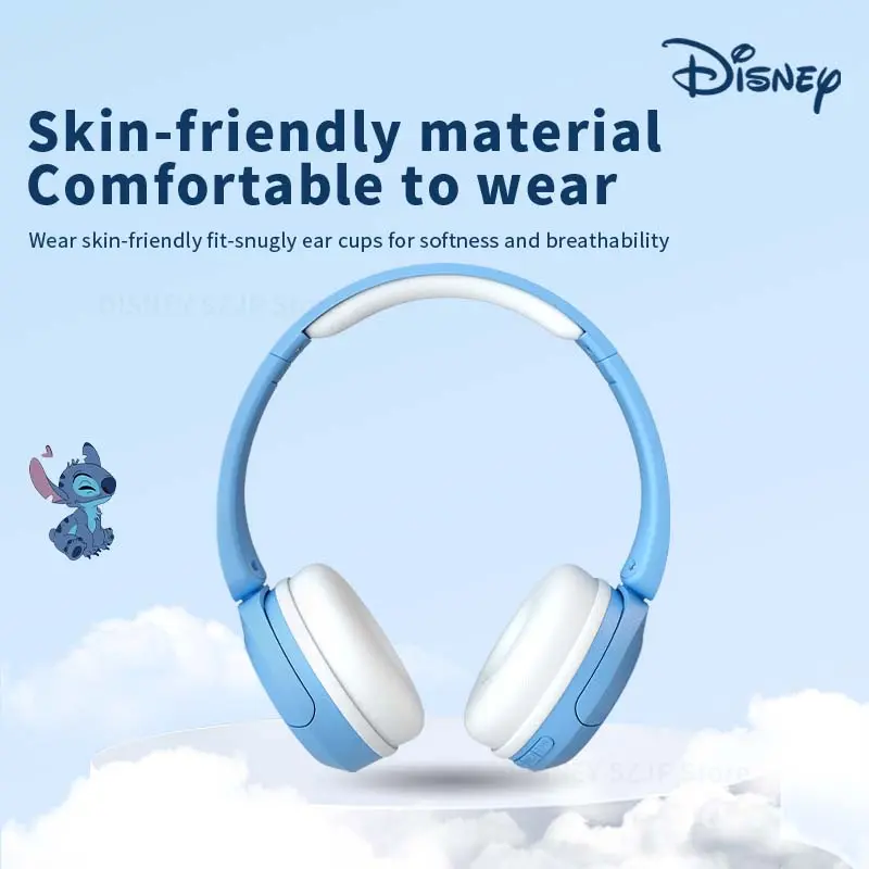 Disney Stitch Cute Kids Headphones HIFI Stereo Sound Foldable Earphones X6 Wireless Bluetooth Headsets Anime Cartoon Kids Gifts