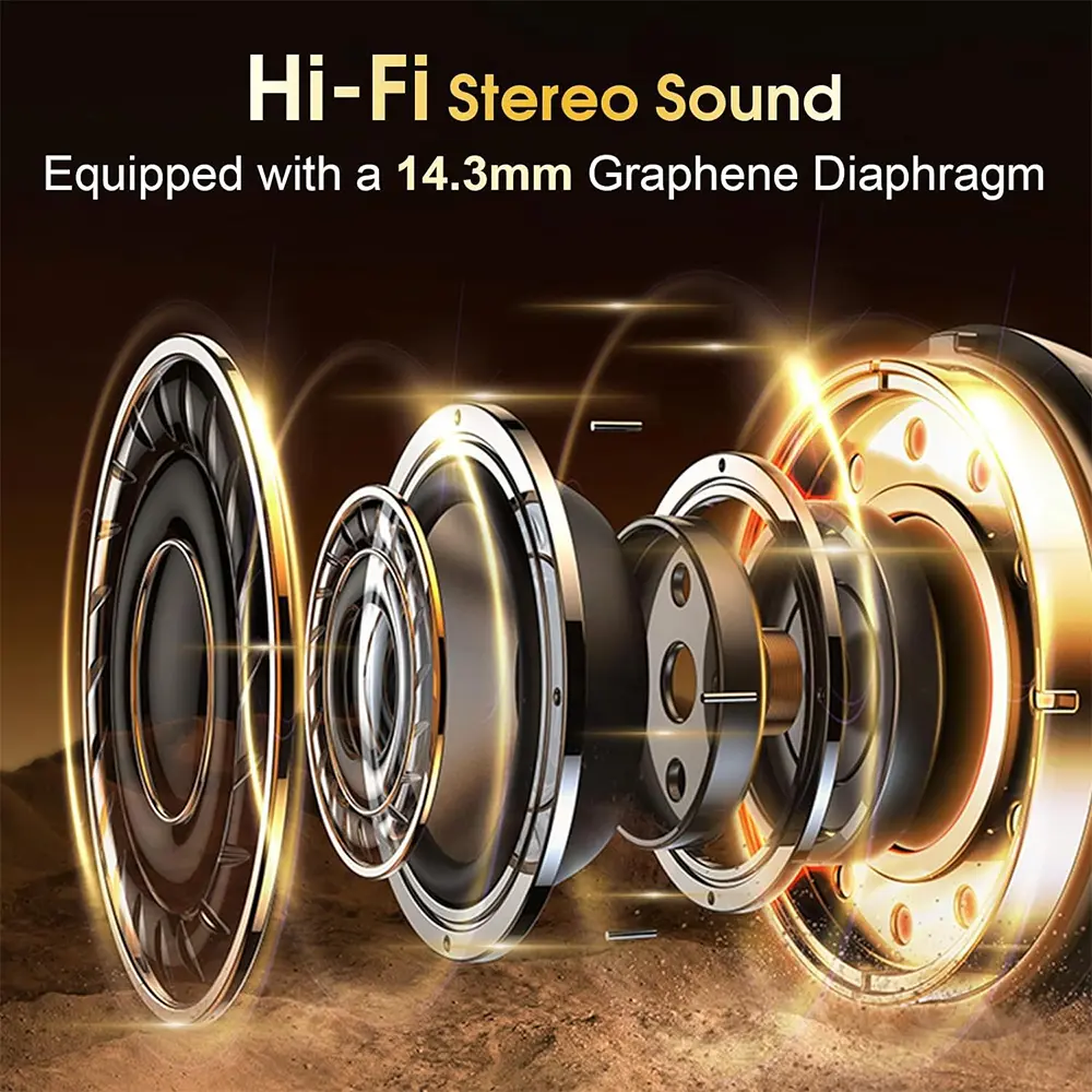 Ear Ganging Type Headset Men Women Waterproof HiFi Stereo Sound Blue Tooth Headphone Music Sports Earphone ENC Noise Cancelling