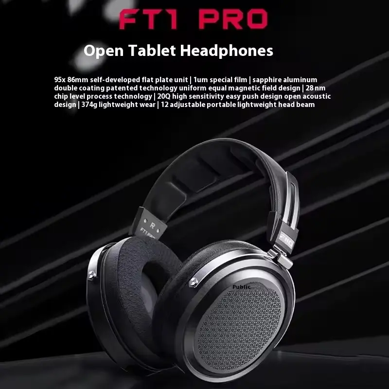 FiiO FT1 Pro Open-Back Planar Driver Headphone Magnetic Wired Hi-Fi Headset Hi-Res Audio for Home Studio Recording