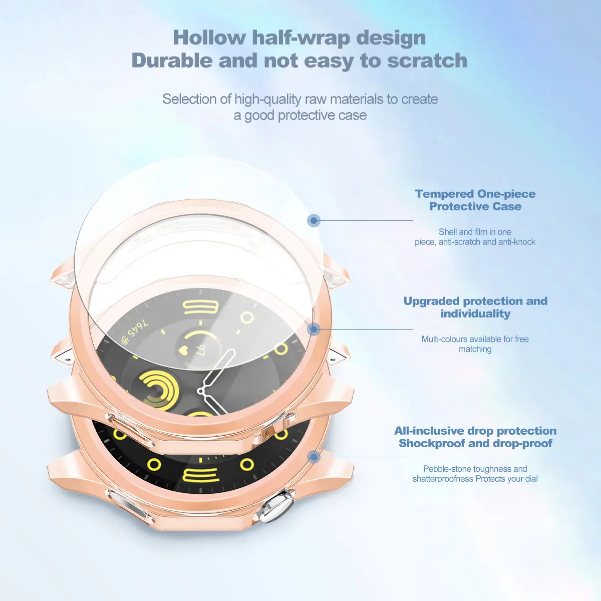 PC Case for Huawei Watch GT4  Accessory PC All-around Bumper Digital Protective Cover + Screen Protector for Huawei GT4 46/41mm