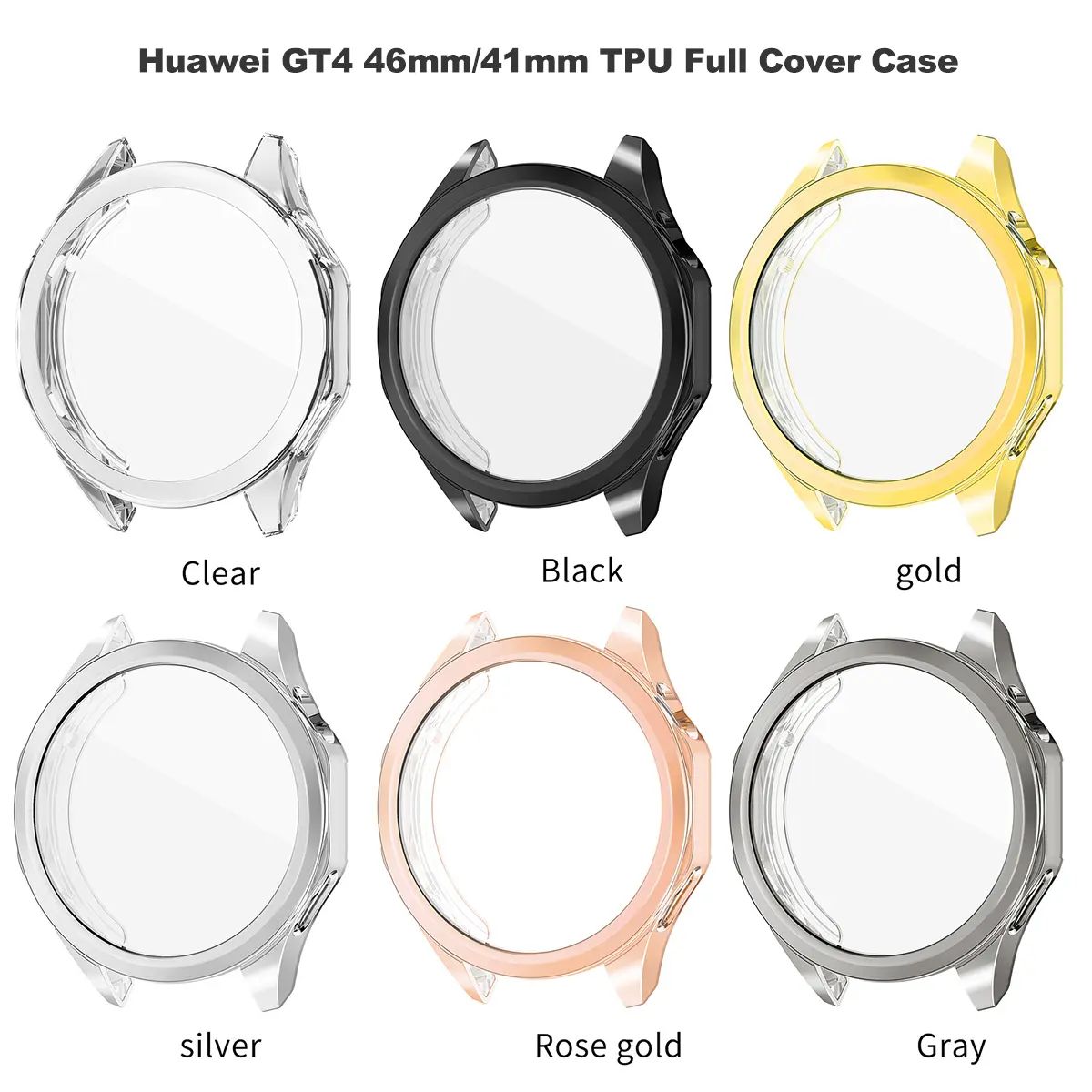 PC Case for Huawei Watch GT4  Accessory PC All-around Bumper Digital Protective Cover + Screen Protector for Huawei GT4 46/41mm
