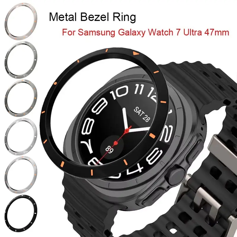 Metal Bezel Rings For Samsung Galaxy Watch 7 Stainless Steel Bezel Protection Watch Case Ring Decoration Accessories
