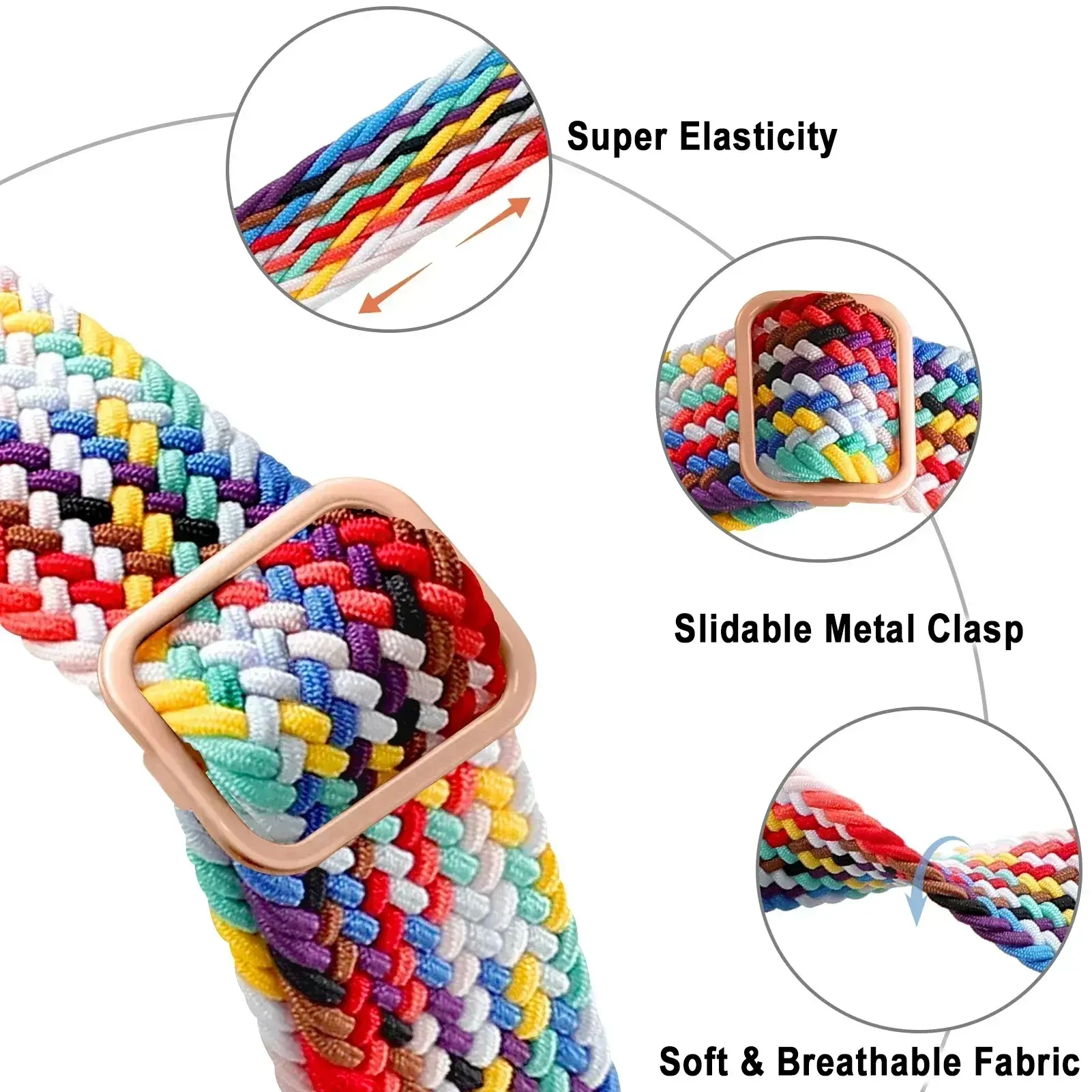 Braided Solo Loop For Apple Watch Series 10 42MM 46MM Ultra band 40mm 44mm 41mm 49mm 45mm Elastic bracelet iWatch 9 8 7 se strap
