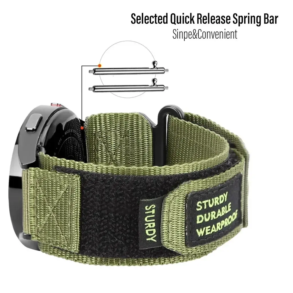 22mm 20mm Tactics Sport Strap for Samsung Galaxy Watch 6 5 4 40mm 44mm Band 6 Classic 43 47mm Nylon Loop Bracelet Active Gear S3
