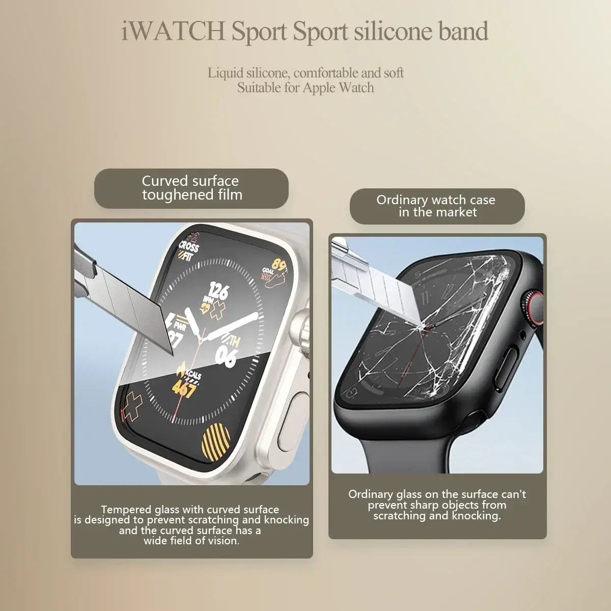 Waterproof Case+Original Sport Rubber Strap for Apple Watch Ultra 2 Band 49mm 45 44 41mm 40mm Correa for IWatch 9 8 7 6 5 SE