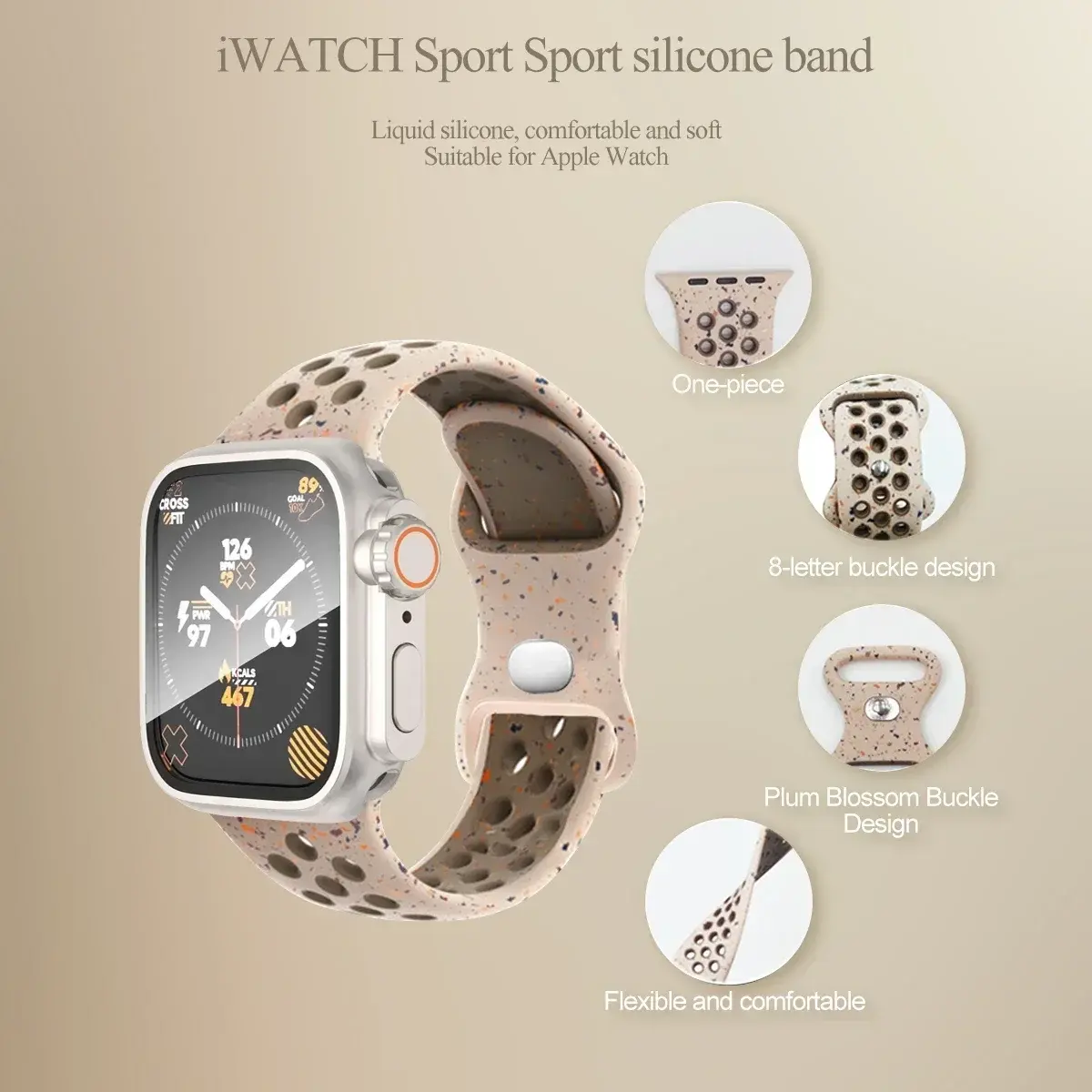 Waterproof Case+Original Sport Rubber Strap for Apple Watch Ultra 2 Band 49mm 45 44 41mm 40mm Correa for IWatch 9 8 7 6 5 SE