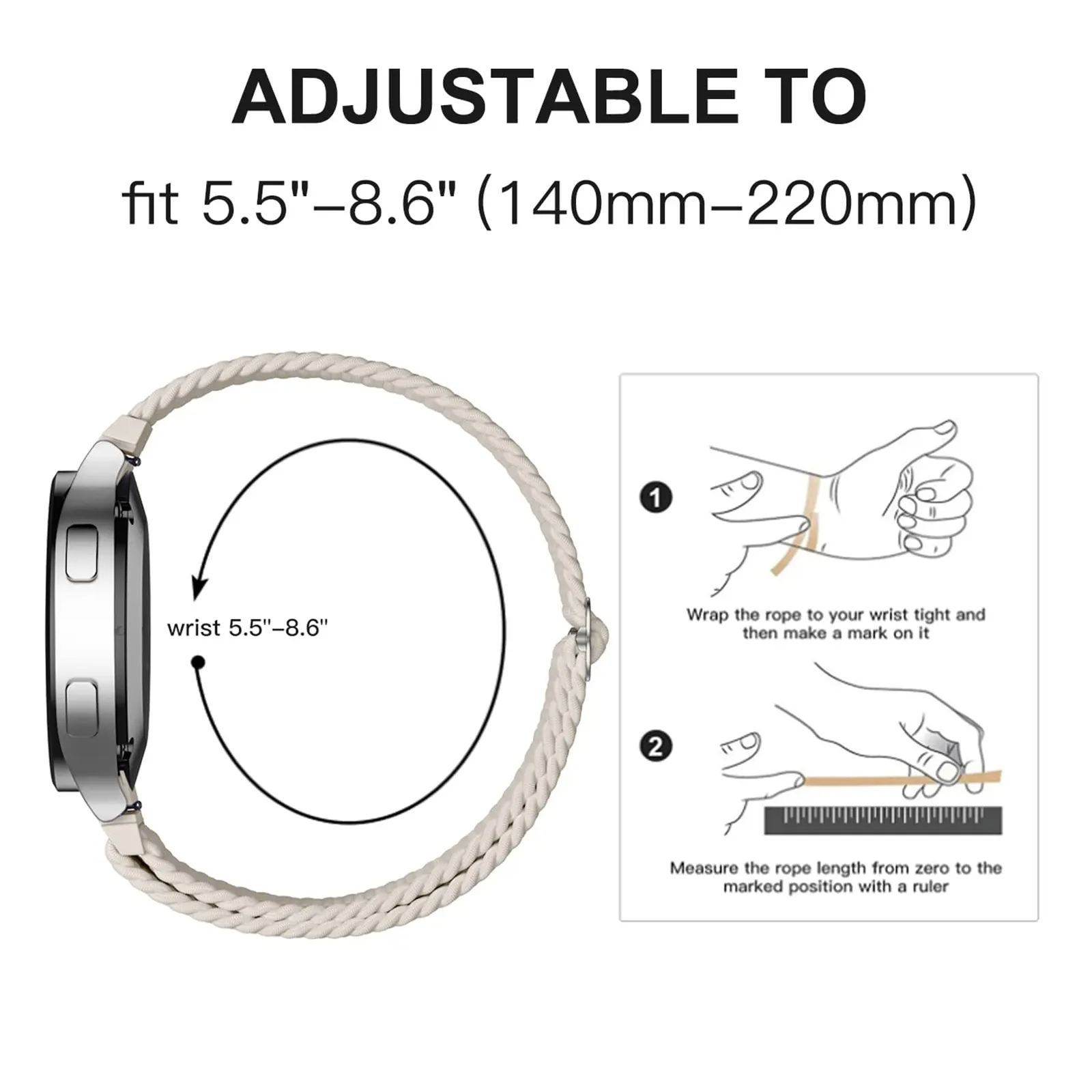 20mm/22mm Band For Samsung Galaxy Watch 4/5/6/7/5pro/6 Classic/gear s3/active 2 Braided Solo loop bracelet Huawei GT2e 3 4 Strap