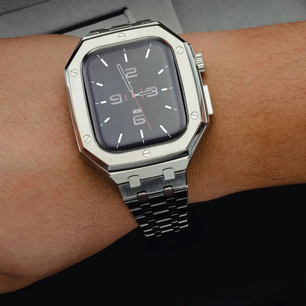 Luxury Metal Modification Kit Case Band for Apple Watch Series 10 46mm Stainless Steel Bezel Mod Cover Strap for iWatch S10 46MM