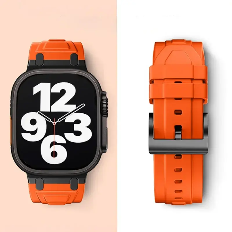 Silicone Strap for Apple Watch Band Ultra 2 1 49mm 46mm 45mm 44mm 42mm Sport Bracelet for Iwatch Series 10 9 8 7 6 5 SE Correas
