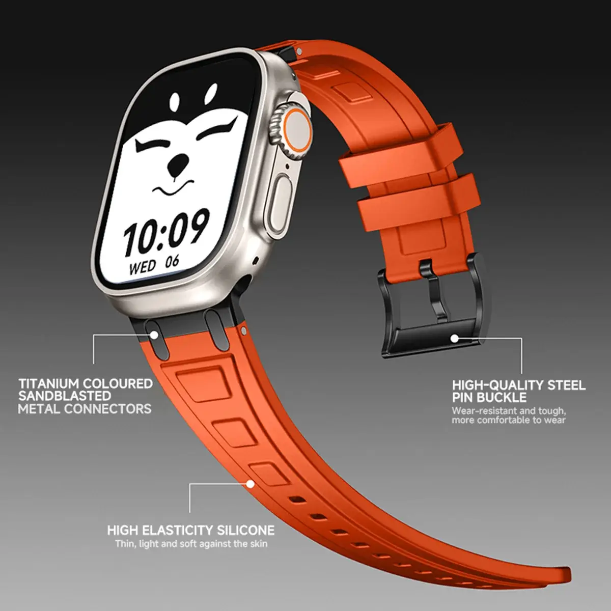 Silicone Strap for Apple Watch Band Ultra 2 1 49mm 46mm 45mm 44mm 42mm Sport Bracelet for Iwatch Series 10 9 8 7 6 5 SE Correas