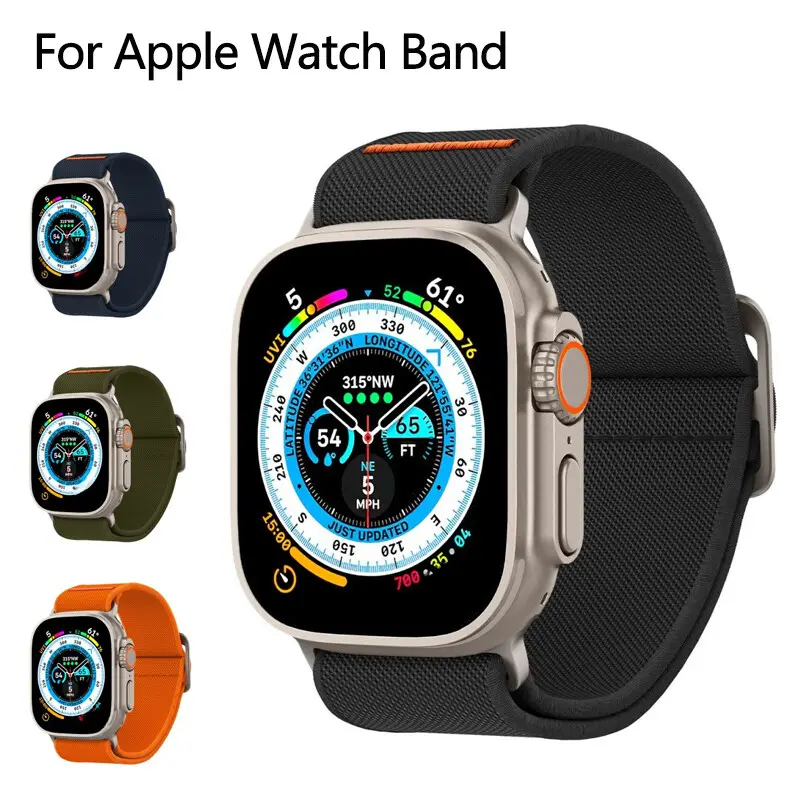 Nylon Strap For Apple Watch Band 9 8 7 SE 6 5 4 Ultra 49MM 40MM 44MM 45MM 41MM Accessorie bracelet for iWatch serie 3 38MM 42MM
