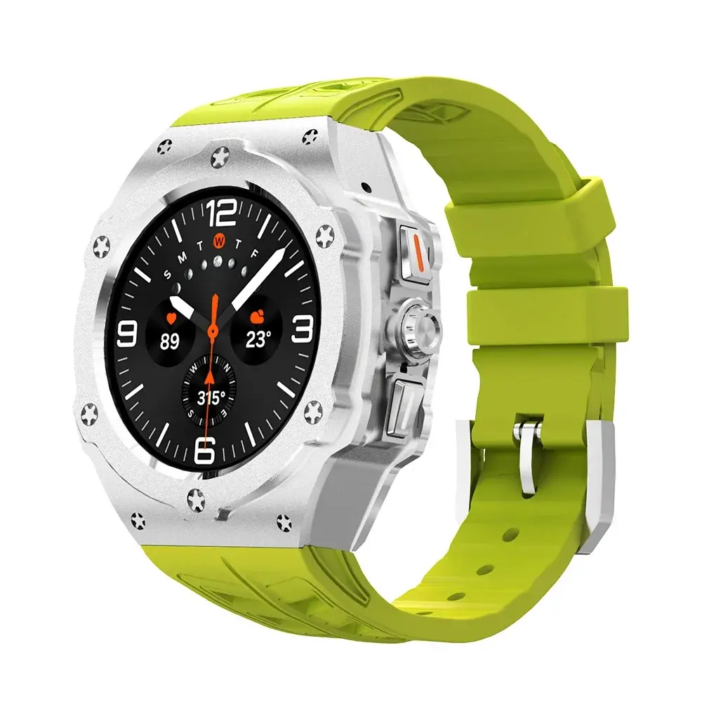 Luxury Modification Kit For Samsung Galaxy Watch 7 Ultra 47MM Metal Case For Galaxy Watch 7 Ultra Fluororubber Strap Diy Mod Kit