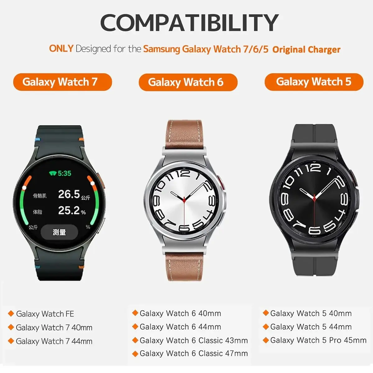 Charger Stand Holder For Galaxy Watch 7/FE/6 Classic/Watch 5/5 Pro Bracket Charging Cradle Stand Charger Dock Station