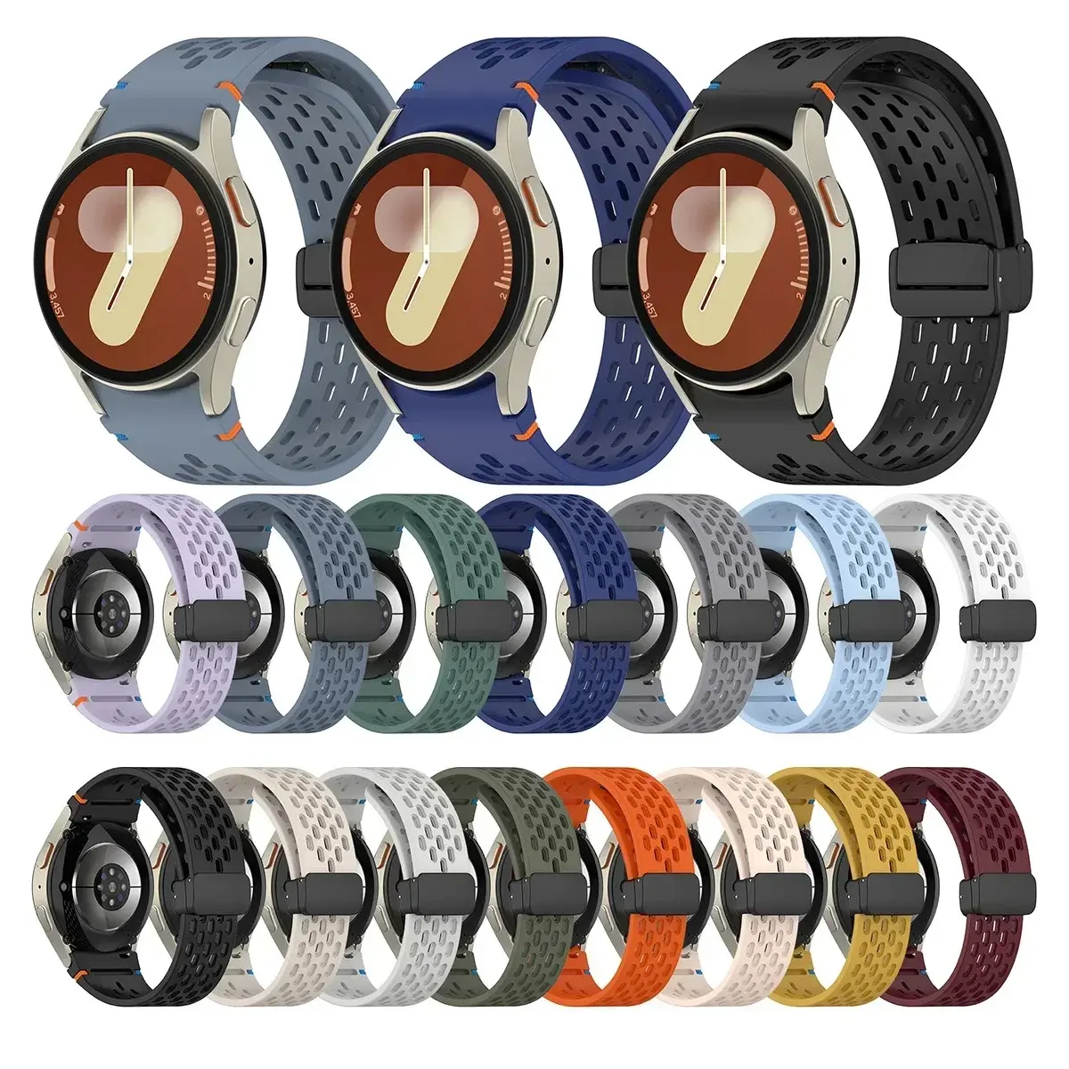 20mm Magnetic Strap for Samsung Galaxy Watch 7FE 6 5 4 44 40mm Watch4/6 Classic 42 46 47 Silicone Band No Gaps Bracelet Correas