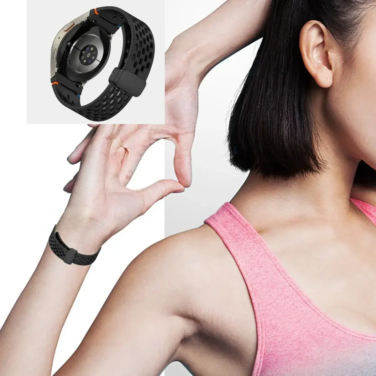 20mm Magnetic Strap for Samsung Galaxy Watch 7FE 6 5 4 44 40mm Watch4/6 Classic 42 46 47 Silicone Band No Gaps Bracelet Correas