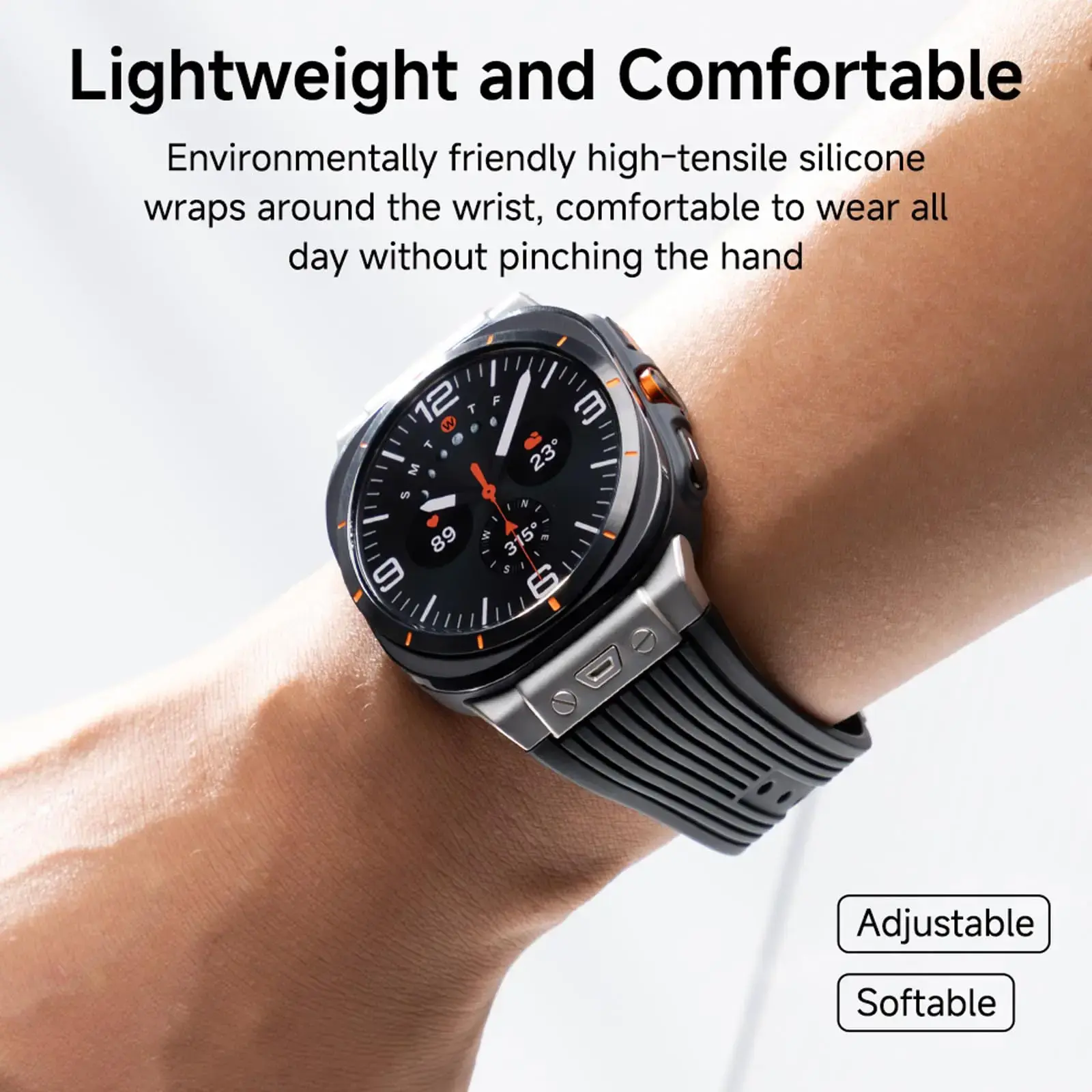 Sports Strap for Samsung Galaxy Watch Ultra 7 47mm Stainless Steel Buckle Band for Samsung Galaxy Watch 7 Ultra Luxury Bracelet