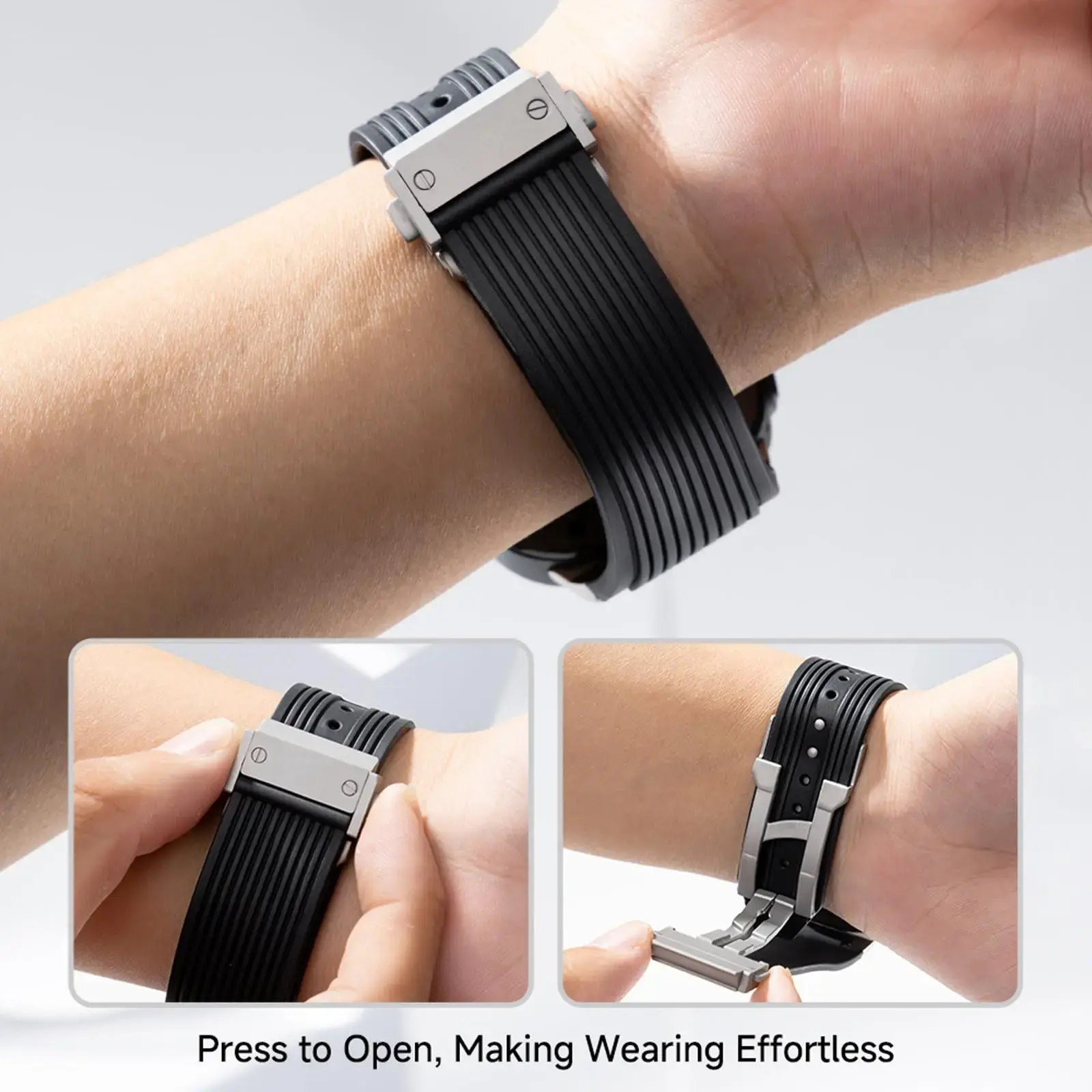 Sports Strap for Samsung Galaxy Watch Ultra 7 47mm Stainless Steel Buckle Band for Samsung Galaxy Watch 7 Ultra Luxury Bracelet